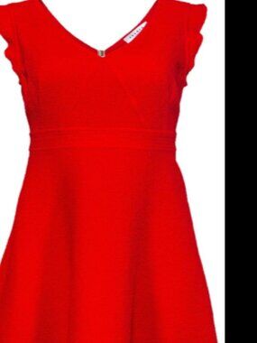 Sandro Paris | Romantic Red Keyhole Mini Dress S